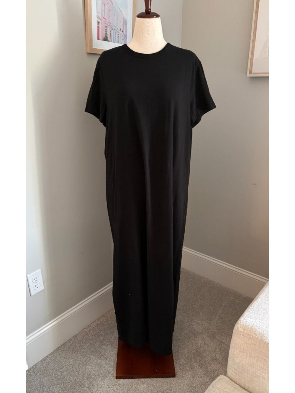 pact Organic Cotton Soft-Slub Easy Essential Tee Basic Minimalist Maxi Dress XL
